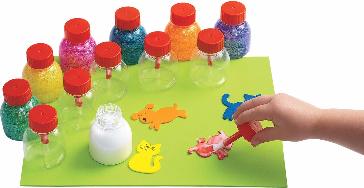 Lege flacon met kwast | 6 x 5 cm | 12 stuks